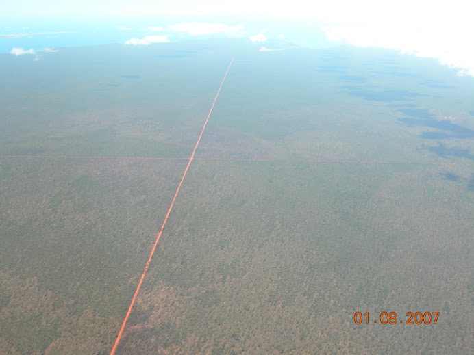 Outback road from the air