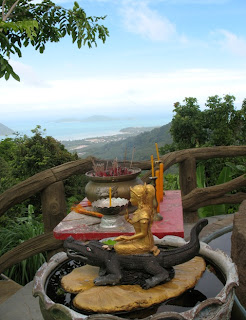 Shrine and view over Chalong Bay