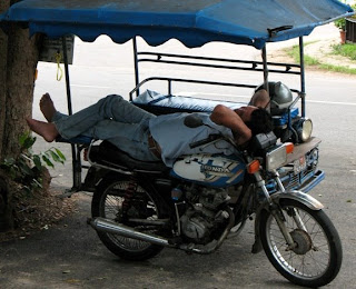 Sleeping tuk tuk driver, Ao Manao
