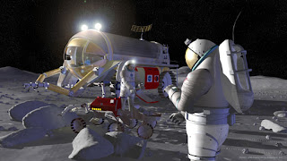 Nasa artist's impression of astronauts on the Moon