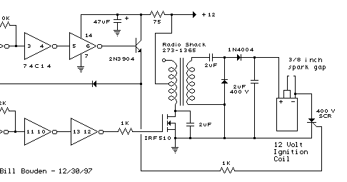 Free electronic schematics: Capacitor Discharge Ignition Circuit (CDI)