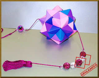 origami dobradura kusudama móbile