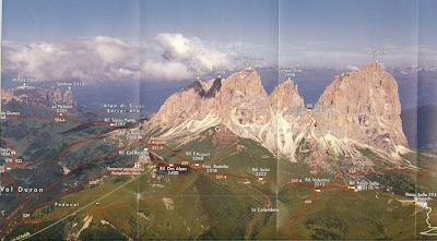 Panorama Map of Sassolungo Group