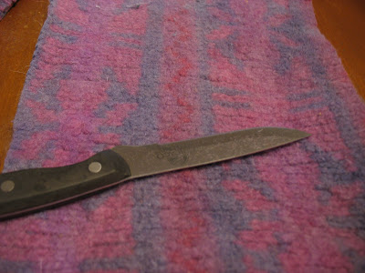 felted fabric and tools